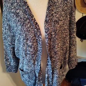 Cotton marled cardigan.